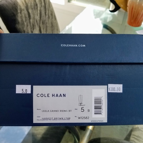 Cole Haan Brown Leather Leela Grand OS Knee-High Riding Boots Size 5 - Picture 8 of 9